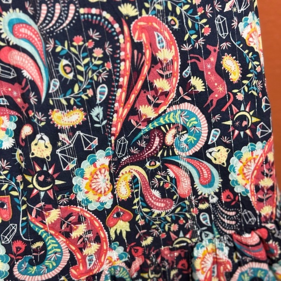 LOFT Multicolor Paisley Long Sleeve Dress Size Medium. E70 - Picture 4 of 17